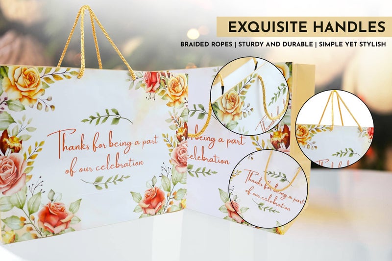 TASCHE Jayavarapu Celebration Design Printed Assorted Design Paper Carry Bags | Gift Bags for Return gifts, Wedding, Birthday and presents (9 * 12 * 4 Inches) (Pack of 25) - Image 5