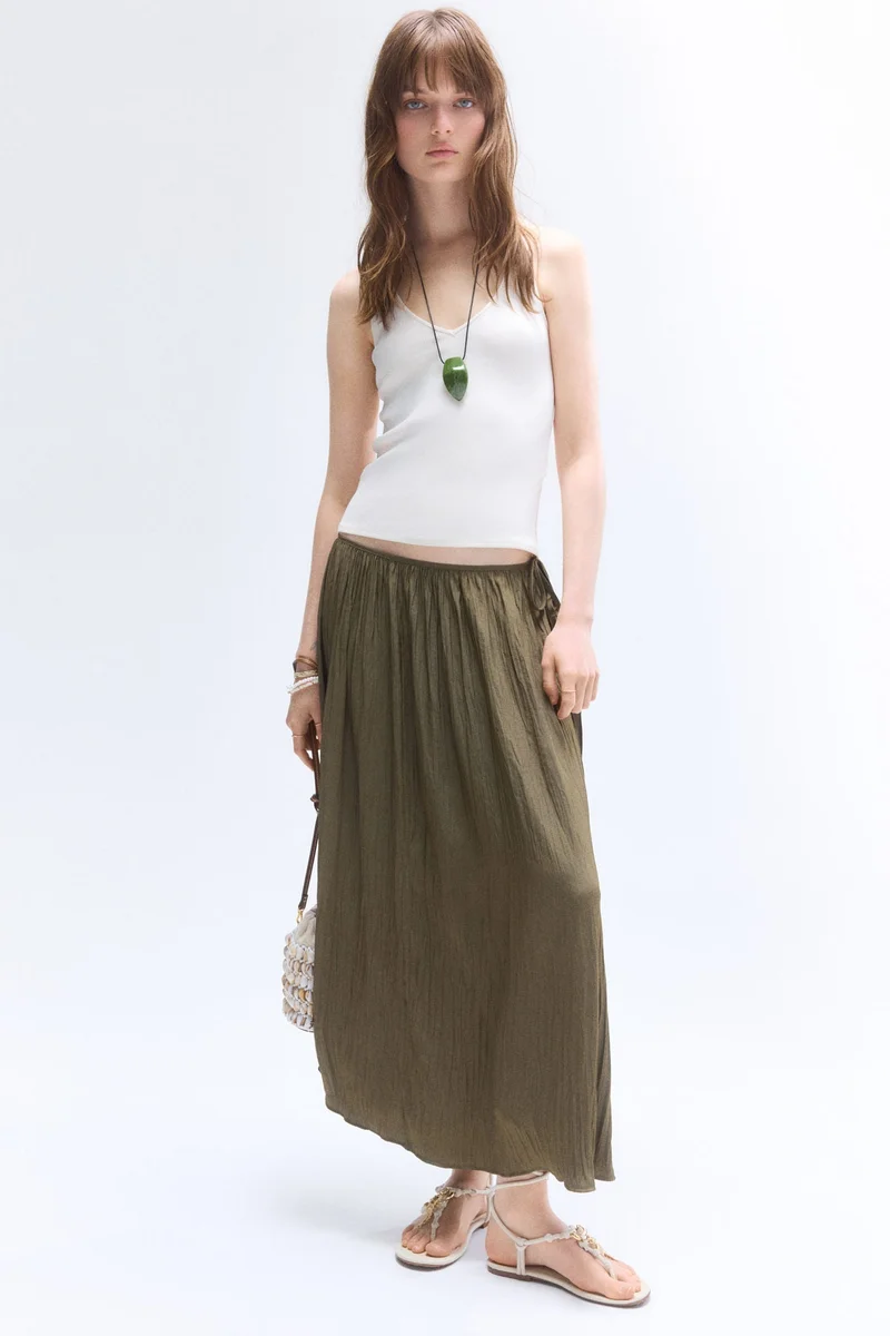 H&M Crinkled twill skirt