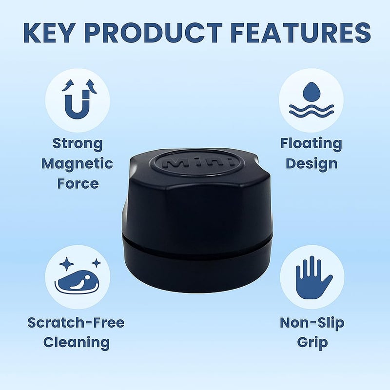 Scroll Store Mini Aquarium Magnetic Cleaner for Fish Tank Glass | Floating Magnetic Algae Scraper Brush | Compact Design for Small & Nano Aquariums | Strong Magnet, Non-Slip Grip & Scratch-Free - Image 2
