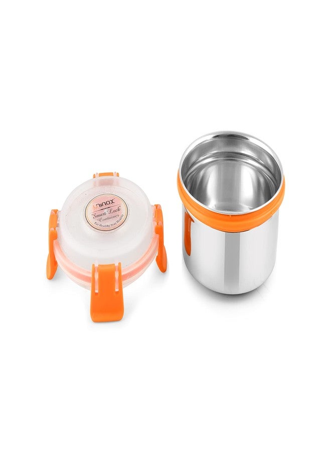 uninox Smart Lock Stainless Steel Lunch Box Airtight & Leak-Resistant Design Durable Versatile BPA-Free Safe Lid for Office, School, Travel Orange 300ml 1 Piece - Image 2