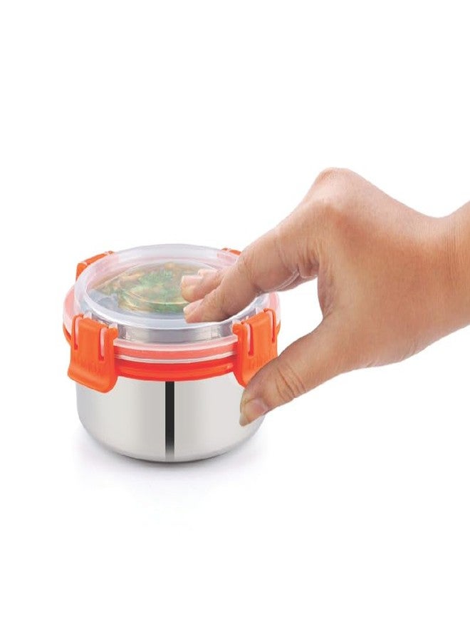 uninox Smart Lock Stainless Steel Lunch Box Airtight & Leak-Resistant Design Durable Versatile BPA-Free Safe Lid for Office, School, Travel Orange 300ml 1 Piece - Image 3