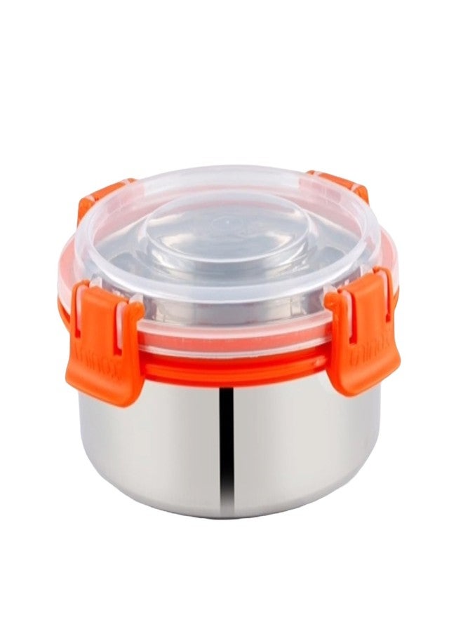 uninox Smart Lock Stainless Steel Lunch Box Airtight & Leak-Resistant Design Durable Versatile BPA-Free Safe Lid for Office, School, Travel Orange 300ml 1 Piece - Image 1