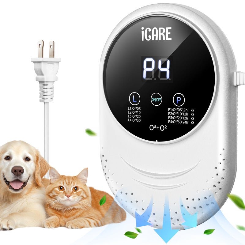 iCare Ozone Odor Eliminator for Strong Odor 99% Cat Litter Deodorizer Pets Poof Odor Removal Air Ionizers Home Plug-in Air Purifier for Bedroom, Toilet, Kitchen, Shoe, Smoke, Formaldehyde Air Freshener - Image 1