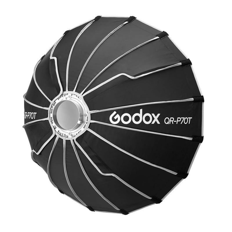 Godox QR-P70T 27.5" Quick Release Parabolic Softbox for SL60II SL150III FV150II AD300PRO AD400PRO AD600BM SZ300R VL300 UL150II ML60 Other Bowen Mount Studio Flash Speedlite - Image 4