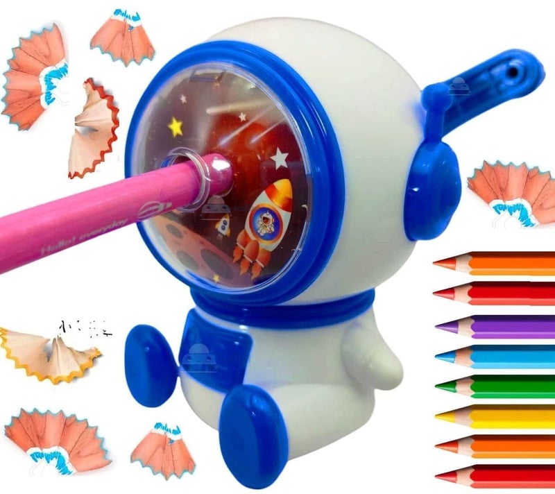 Artnery Artnery Space Astronaut Pencil Sharpener for Kids, Table Sharpener Machine, Birthday Return Gift, Pencil Cutter Machine, Sharpeners for School Supply and Office (Pack of 1, Random Colour) - Image 5