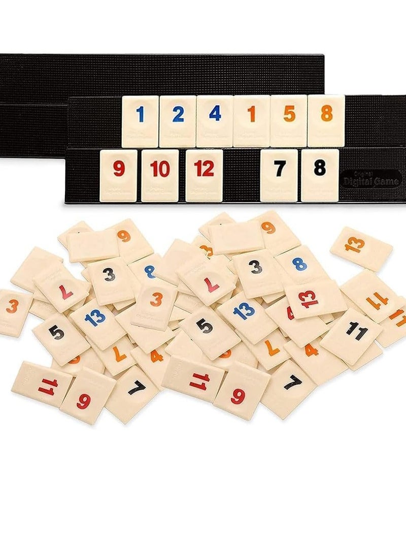 The Classic Rummy Tile Game with 4 Racks and Bag, 106 Rummy Cube Game Set, Travel Game for 2-4 People, Simple and Easy to Operate, Convenient to Organize and Store - Image 3