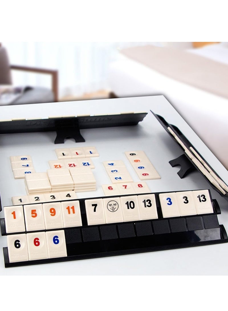 The Classic Rummy Tile Game with 4 Racks and Bag, 106 Rummy Cube Game Set, Travel Game for 2-4 People, Simple and Easy to Operate, Convenient to Organize and Store - Image 5
