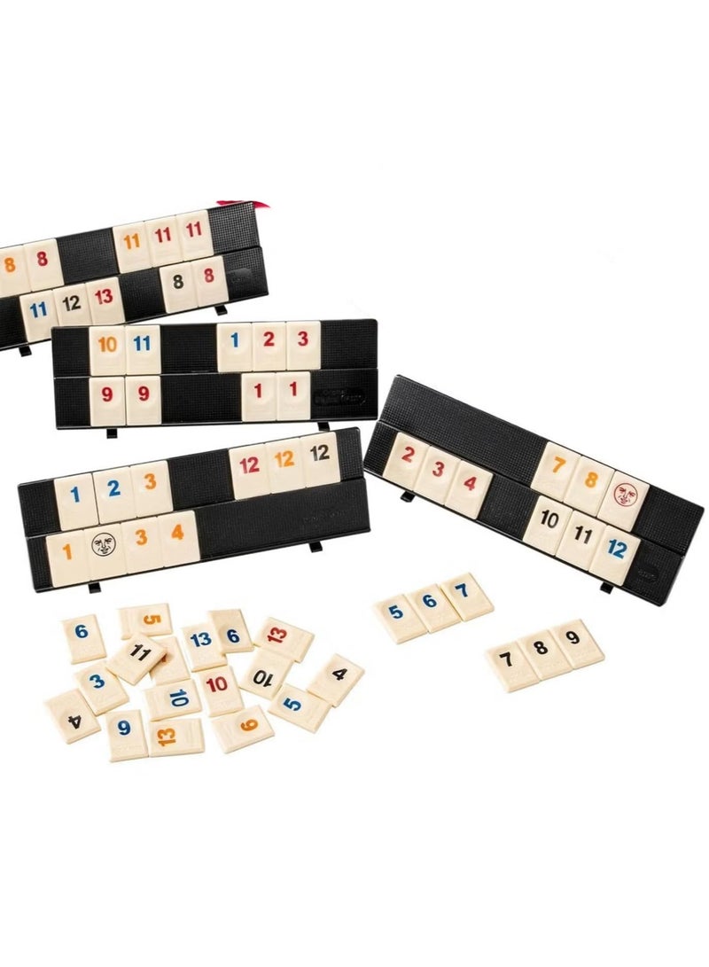 The Classic Rummy Tile Game with 4 Racks and Bag, 106 Rummy Cube Game Set, Travel Game for 2-4 People, Simple and Easy to Operate, Convenient to Organize and Store - Image 1