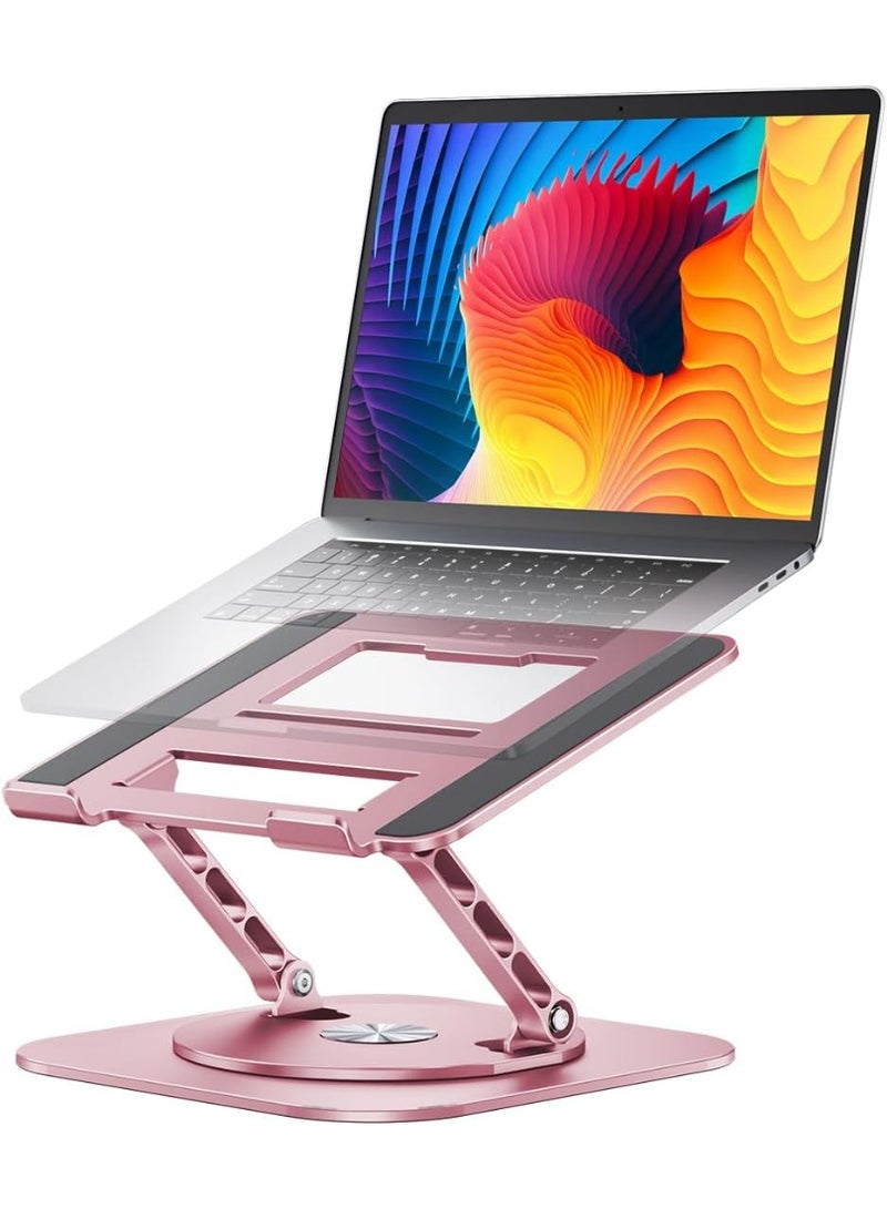 حامل لاب توب قابل للتعديل بقاعدة دوارة 360 درجة – حامل عملي ومريح لأجهزة اللاب توب حتى 16 بوصة - Image 1
