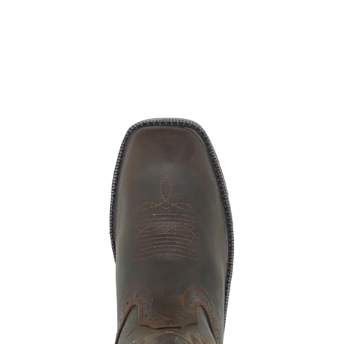 WOLVERINE mens Rancher 10" Square Soft Toe Work Boot, Dark Brown/Rust, 11 X-Wide US - Image 5