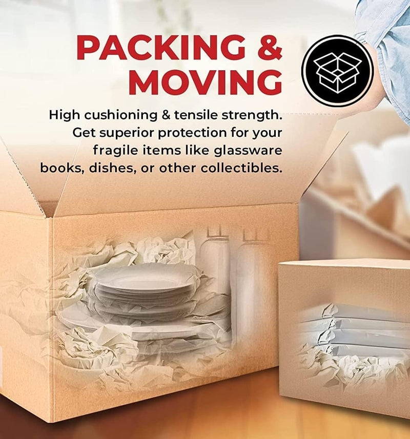 WAUPPY 1 Roll Packing Paper for Moving 15in*165ft Newsprint Paper for Packing, Packaging Paper for Moving Supplies, Newspaper Paper for Moving Wrapping Fragiles, Packing Moving Materials - Image 3