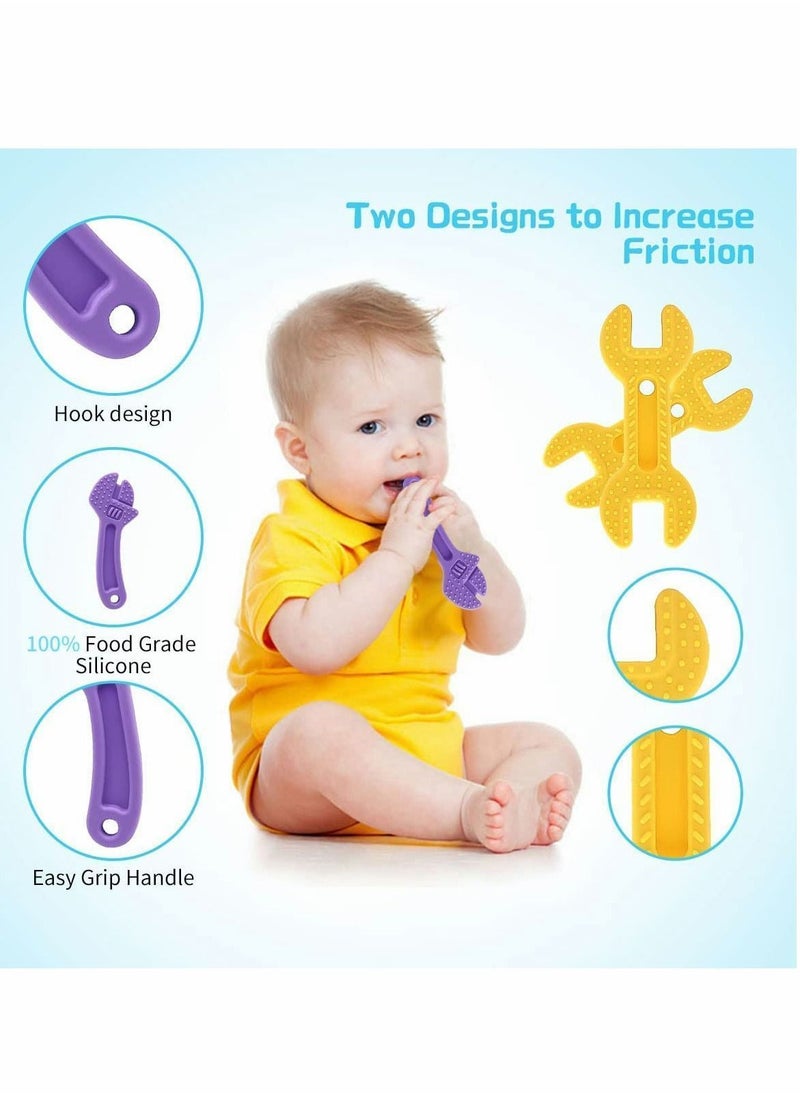 Y&D - Teething Toys for Babies 1 Year, Baby Set, BPA-Free Silicone, Soft Textures, Molar Teether, Easy to Hold, Clean and Freeze - 4 Packs - Image 1