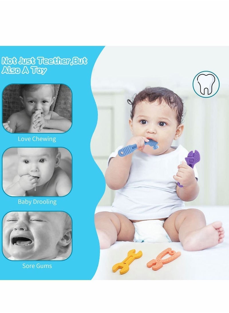 Y&D - Teething Toys for Babies 1 Year, Baby Set, BPA-Free Silicone, Soft Textures, Molar Teether, Easy to Hold, Clean and Freeze - 4 Packs - Image 1