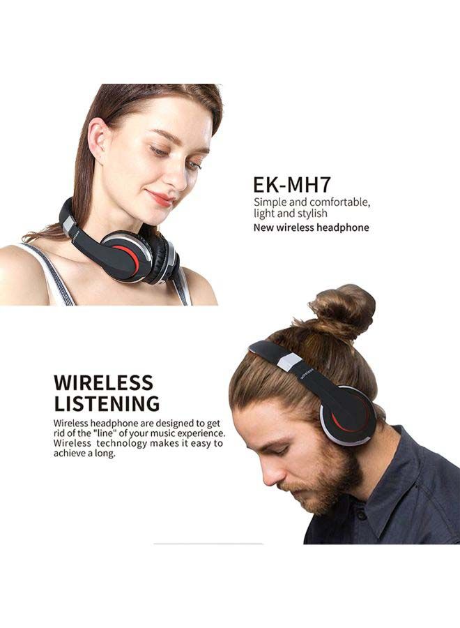 NIBEMINENT MH7 Head-Mounted Foldable BT5.0 Wireless Headset Red - Image 2