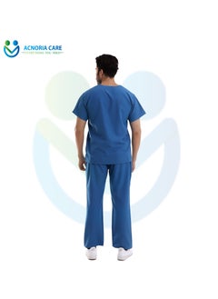 ACNORIA CARE Men's Medical Scrubs Consisting Of Two Pieces Top And Pants 25% Viscose 75% Polyester Light Blue Color - Size XL - From Acnoria Care  - Image 4