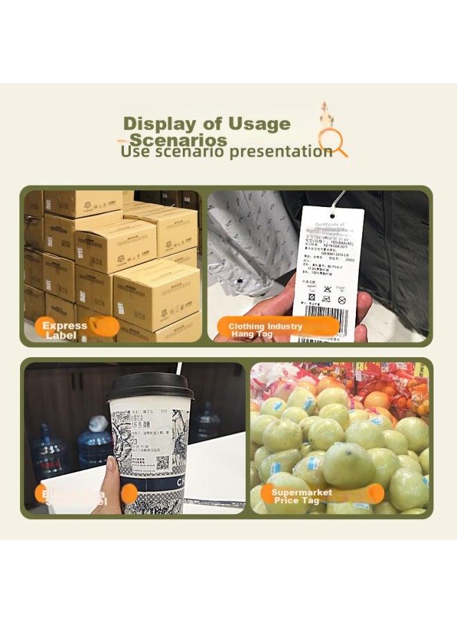 Wright Riley Laiteli 70*50*600 Sheets*1 Roll, Triple-protection Thermal Label Printing Paper, Barcode Sticker Paper For Milk Tea Shops, Clothing, Electronic Scales - Image 3