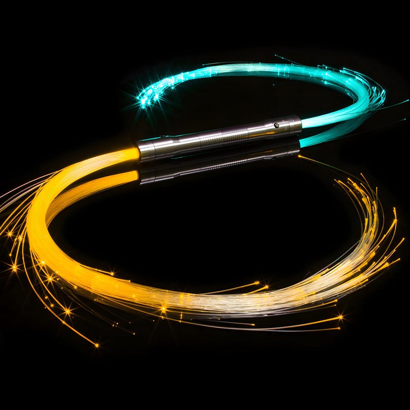 GloFX Double Space Whip Remix - [Programmable Led Fiber Optic Whip] 360° Swivel - Super Bright Light Up Rave Toy | EDM Pixel Flow Lace Dance Festival - Image 1