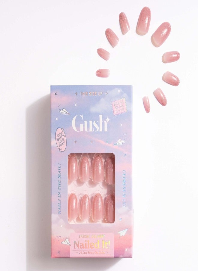 Gush Beauty Press On Nails | Reusable Nail Extensions | Artificial Fake Nails Set | For women (Pixie Glitter - Medium Almond) - Image 4