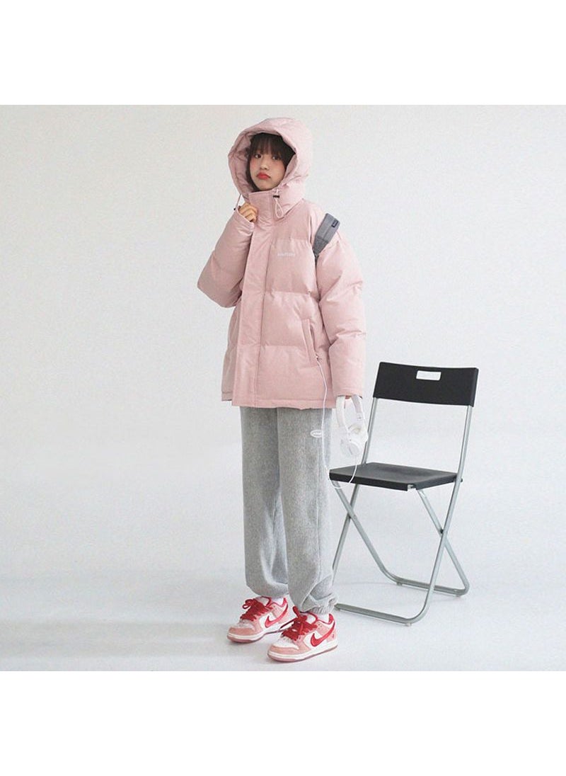 Generic - Stylish Cotton-padded Coat For Women Loose-fit Cotton Coat Short Womens Jacket Student Lotus Pink - Image 1