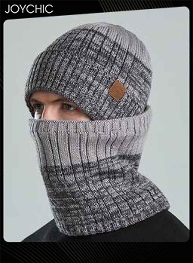 Joychic 2 pcs Winter Beanie Hat Scarf Set Warm Knit Hats Skull Cap Neck Warmer with Thick Fleece Lined for Men Outdoor Sports Hat Sets  - Image 3