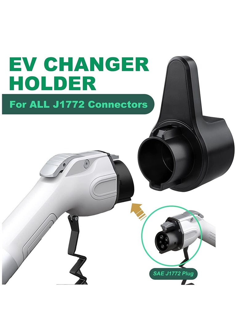 Excefore EV Charger Holder, ABS Waterproof Wall-Mount Electric Vehicle Charging Nozzle Plug Holster & Cable Hook with Screws for All SAE J1772 Electric Cars Connector - Image 2