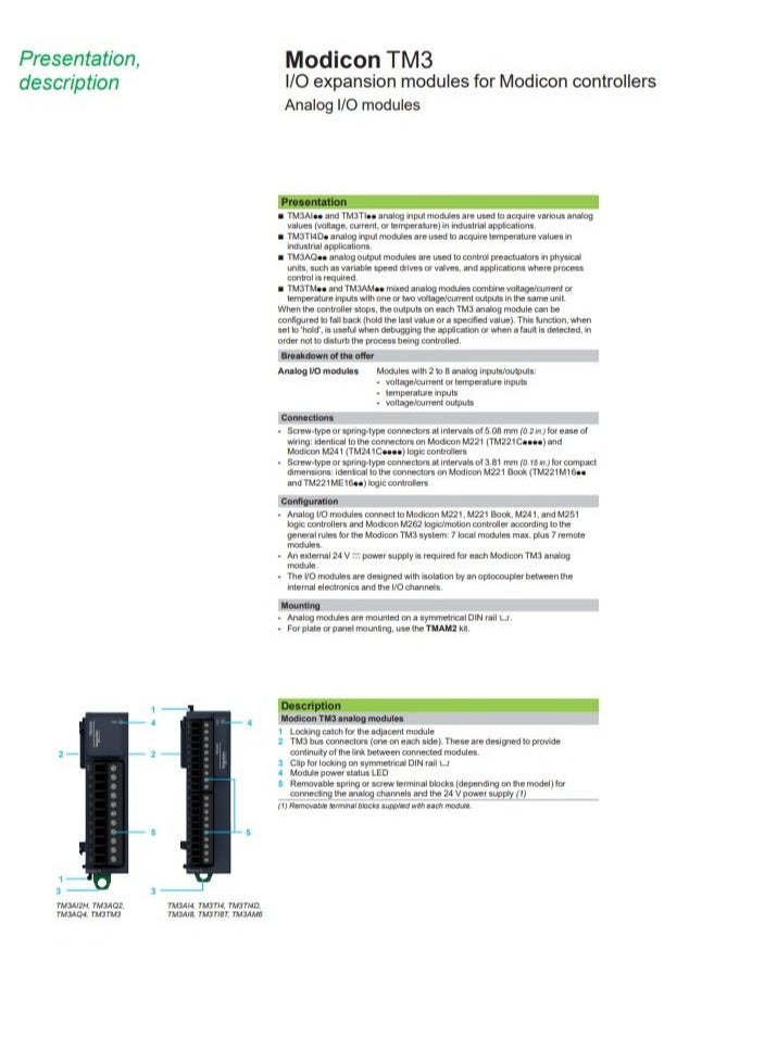 Schneider Electric - Schneider PLC Modicon M241_ module TM3 - 32 inputs HE10_ [TM3DI32K] - Image 1