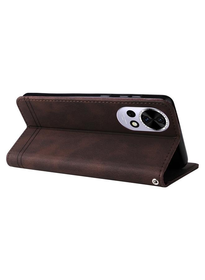 اس-توب جراب لهاتف Huawei nova 13 / nova 12 مصنوع من الجلد مع أزرار معدنية وغطاء هاتف من الجلد - Image 5