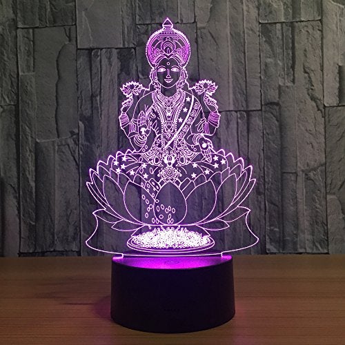Tvoip 7 Color Changing Night Lamp 3D Atmosphere Bulbing Light 3D Visual Illusion LED Lamp for Kids Toy Christmas Birthday Gifts (Buddha) - Image 3