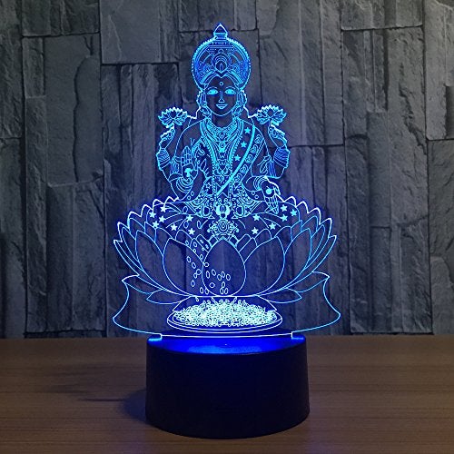 Tvoip 7 Color Changing Night Lamp 3D Atmosphere Bulbing Light 3D Visual Illusion LED Lamp for Kids Toy Christmas Birthday Gifts (Buddha) - Image 1
