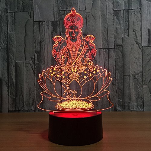 Tvoip 7 Color Changing Night Lamp 3D Atmosphere Bulbing Light 3D Visual Illusion LED Lamp for Kids Toy Christmas Birthday Gifts (Buddha) - Image 5