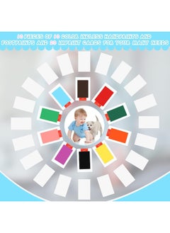 Jexine Jexine 30 Pcs Baby Inkless Handprint and Footprint Kit Pet Paw Print Stamp Kit  - Image 3