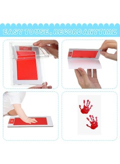 Jexine Jexine 30 Pcs Baby Inkless Handprint and Footprint Kit Pet Paw Print Stamp Kit  - Image 4
