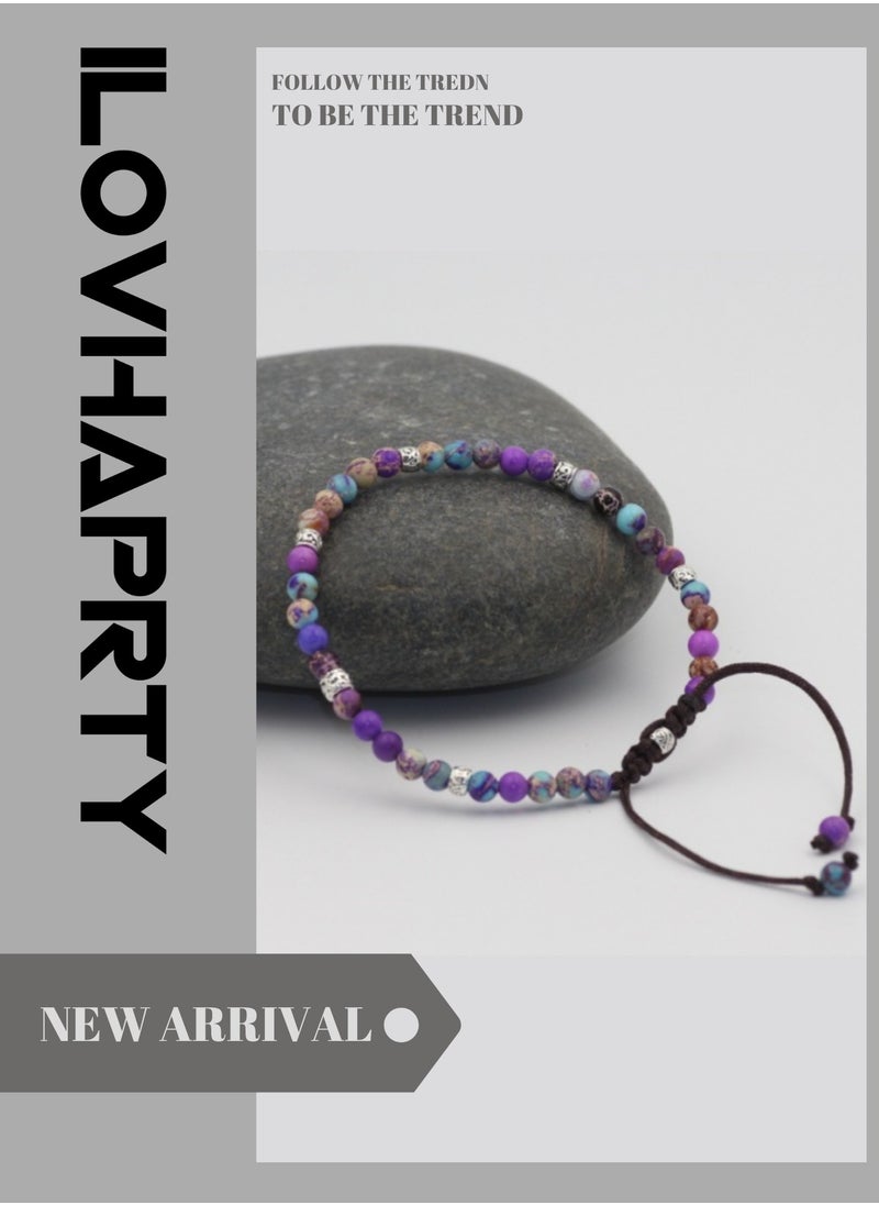 ILovhaprty Handmade Natural Stone Wrap Bracelets Turquoises Crystal Beads Bracelet Jewelry  - Image 4