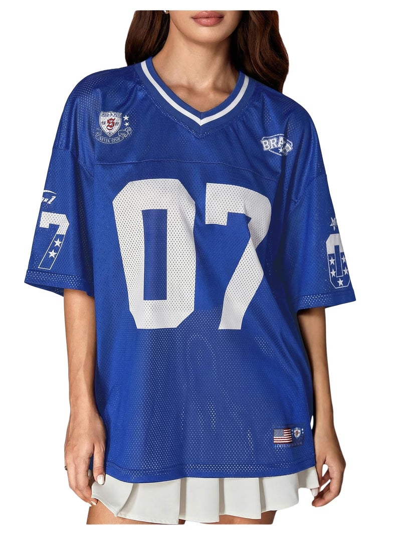 Jersey Shirt SOLY HUX Y2k Graphic Number Oversized V Neck - Image 1