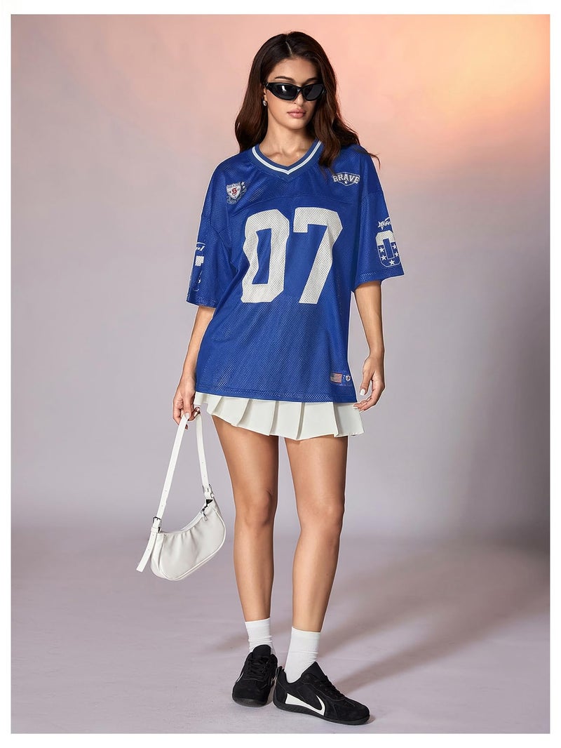 Jersey Shirt SOLY HUX Y2k Graphic Number Oversized V Neck - Image 5