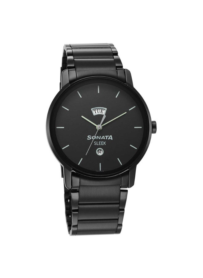 سوناتا Sleek Black Dial Analog with Day and Date Watch for Men - Image 1