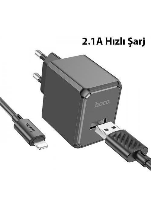 Coofbe - Hc Serial Charger Surge Protected USB Port Charging Head and 1m Lightning Cable Charging Set Compatible with iPhone - Image 1