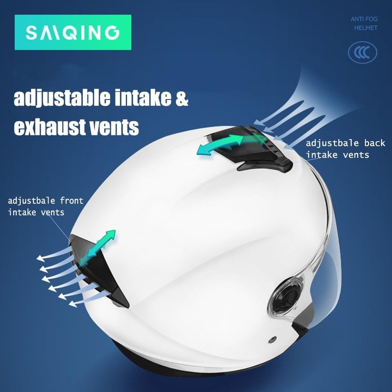 SanQing خوذة سان كينغ للدراجات النارية مفتوحة الوجه للبالغين - معتمدة من DOT خوذة نصفية 3/4 للدراجات النارية والسكوتر - Image 5