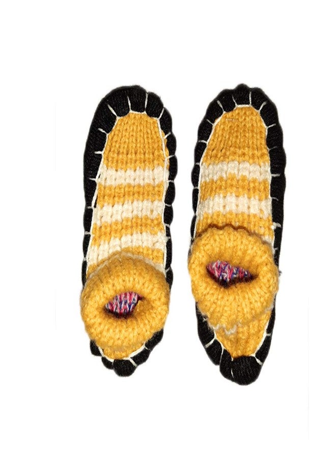 Finix Winter Warm Soft Woolen Knitted Loafer Slipper Socks with Colorful Stripes for Boys & Girl Kids (B004,2-3 Years)-(Color May Vary) - Image 1