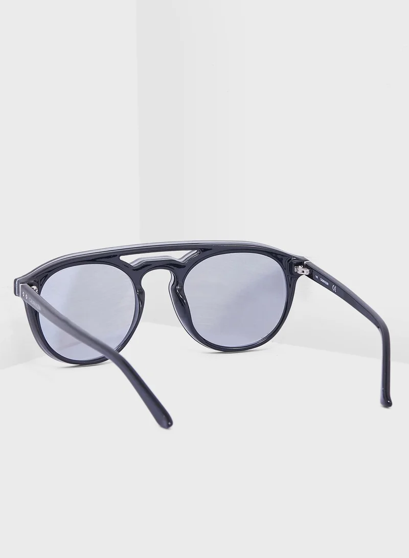 CALVIN KLEIN Round Top Bar Sunglasses