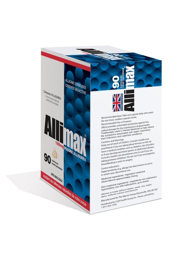 ALLIMAX 180mg 90 Capsules. Allicin Garlic Supplement to Support Your Body’s Immune Function. Contains Stabilized and Potent Bioactive Allicin, Extracted from Clean & Sustainable Spanish Grown Garlic. - Image 2