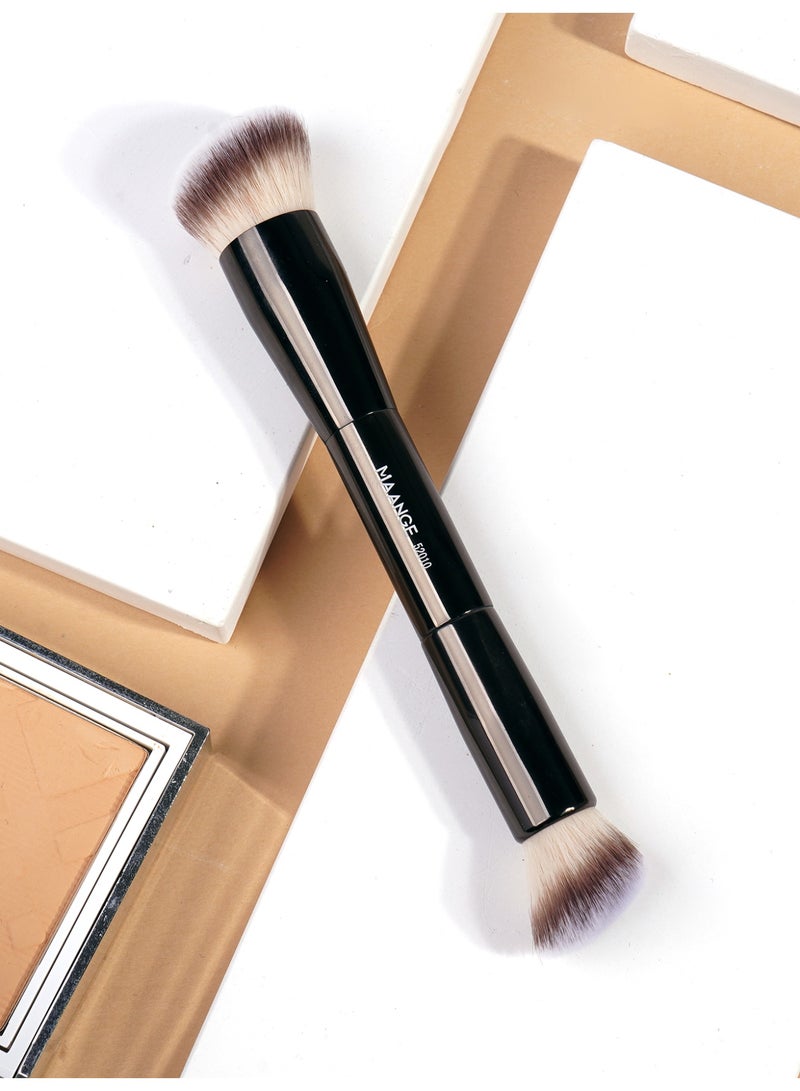 MAANGE Foundation Brush Double Ended Angled Round Contour Brush Powder Liquid Cream Concealer Blush Brush,Black - Image 3