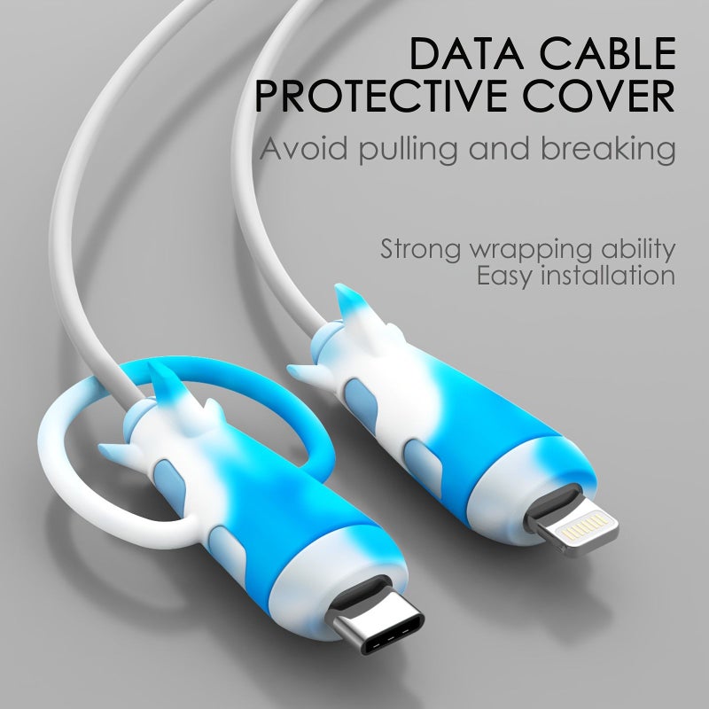 2Pcs Bay Blue And Type C Data Cable Protective Cover - Image 1