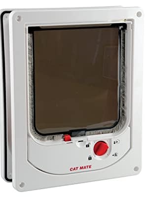 Cat Mate Electromagnetic 4-Way-Locking Cat Flap with 2 Collar Keys - White - Image 2