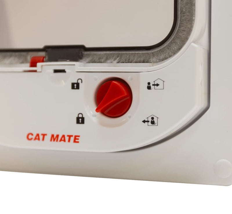 Cat Mate Electromagnetic 4-Way-Locking Cat Flap with 2 Collar Keys - White - Image 3