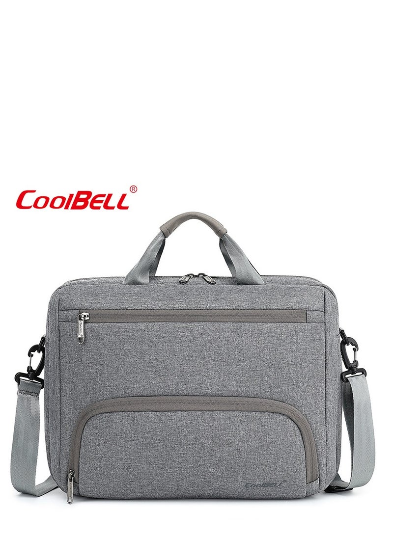CoolBELL Men's Large Capacity Laptop Bag Simple Fashion Briefcase Grey - Image 1