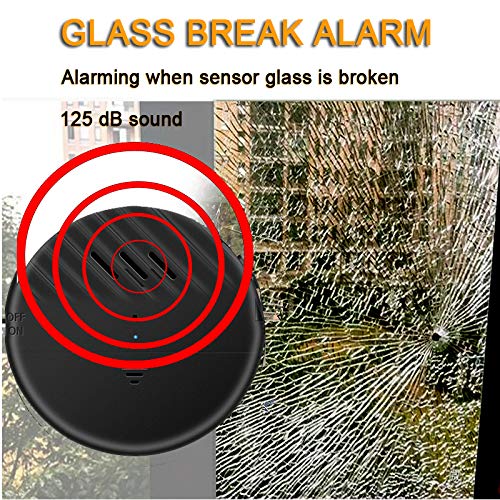EverNary Window Vibration Alarm,5Pack-125dB Loud Ultra-Slim Anti-Theft Alarm for Door and Window Glass Break Sensor Alert with Adjustable Sensitivity (5, Black) - Image 2