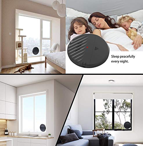 EverNary Window Vibration Alarm,5Pack-125dB Loud Ultra-Slim Anti-Theft Alarm for Door and Window Glass Break Sensor Alert with Adjustable Sensitivity (5, Black) - Image 4