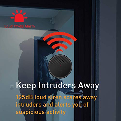 EverNary Window Vibration Alarm,5Pack-125dB Loud Ultra-Slim Anti-Theft Alarm for Door and Window Glass Break Sensor Alert with Adjustable Sensitivity (5, Black) - Image 3