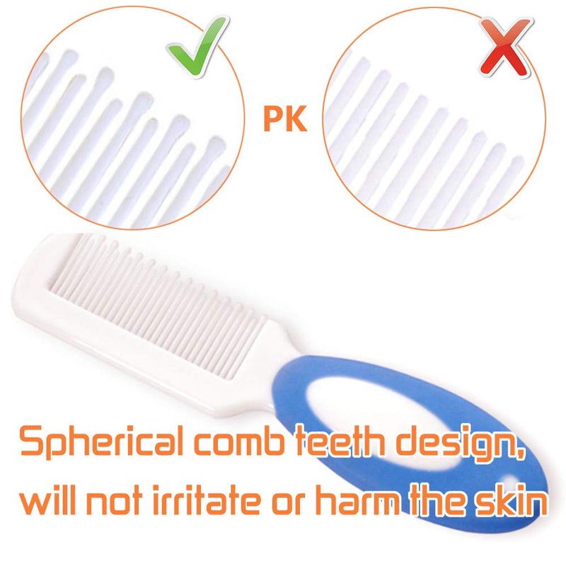 MR LION Baby Hair Brush and Comb Set for Newborns & Toddlers | Natural Soft Goat Bristles | Ideal for Cradle Cap | Perfect Baby Registry Gift (Blue) - Image 3